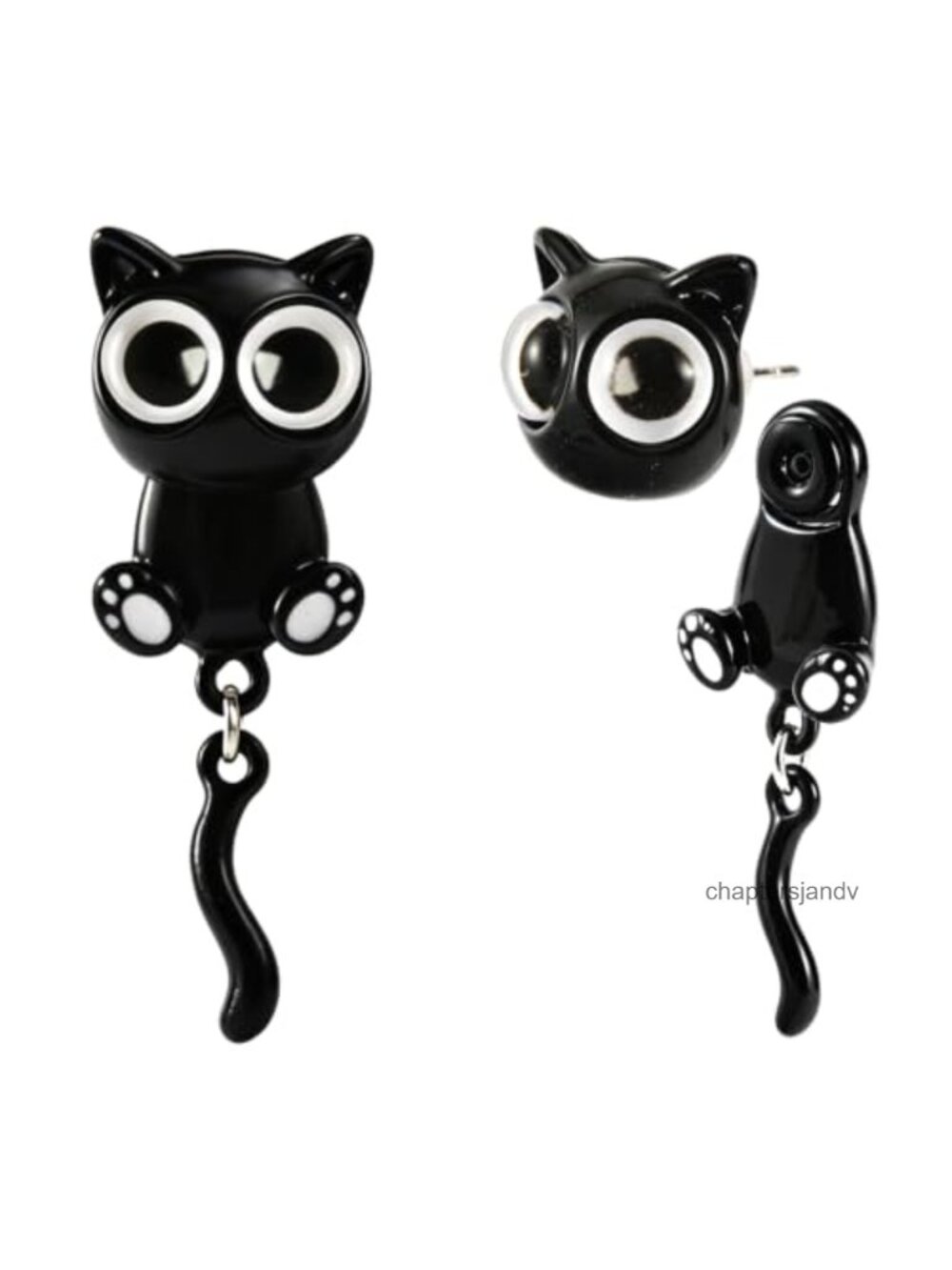 Black Cat Stud Earrings Halloween Christmas Acrylic Jewelry Gift